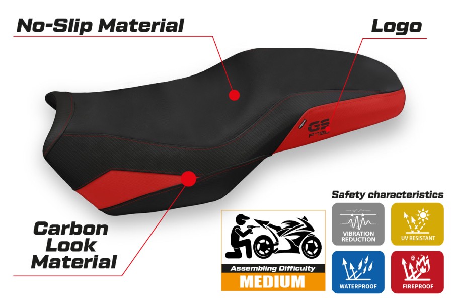Housse de selle compatible - BMW F 750-800-850 GS 2018-2026 - mod Panama 3 Comfort System