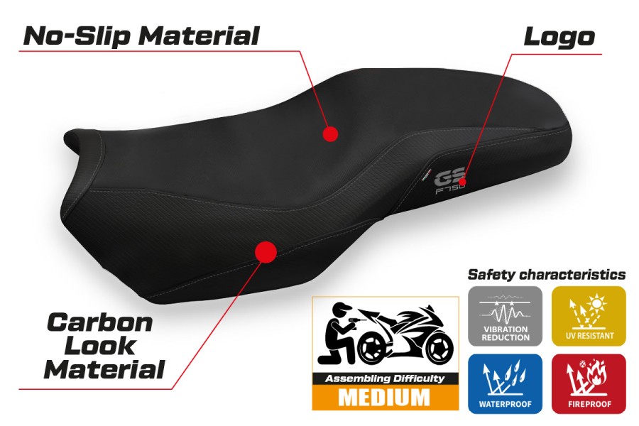Funda de asiento compatible - BMW F 750-800-850 GS 2018-2026 - mod Panama 3 Comfort System