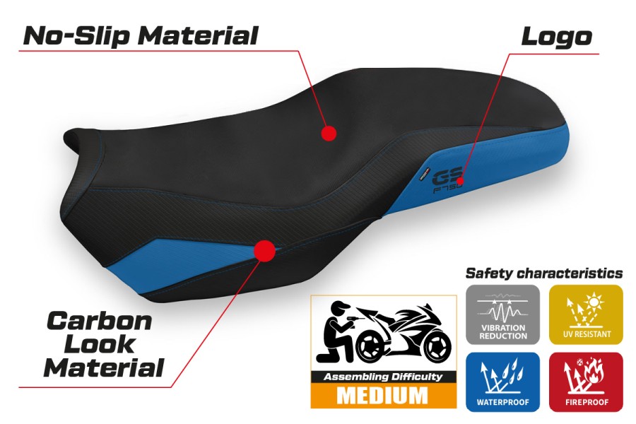 Seat cover compatible - BMW F 750-800-850 GS 2018-2026 - mod Panama 3 Comfort System