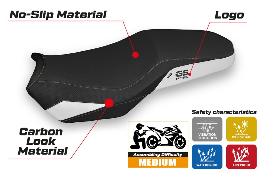 Sitzbezug kompatibel - BMW F 750-800-850 GS 2018-2026 - mod Marsh 3