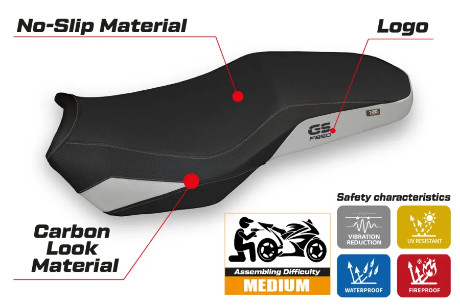 Funda de asiento compatible - BMW F 850 GS Adventure 2019 - 2024 - mod Divo