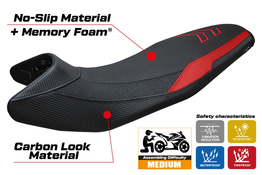 Rivestimento sella compatibile - BMW F 900 GS  2024-2026 - mod Nemo Ultragrip Comfort System
