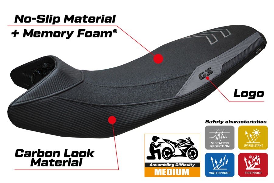 Funda de asiento compatible - BMW F 900 GS  2024-2026 - mod Nemo Ultragrip Comfort System