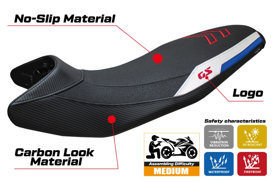 Funda de asiento compatible - BMW F 900 GS  2024-2026 - mod Nemo Ultragrip