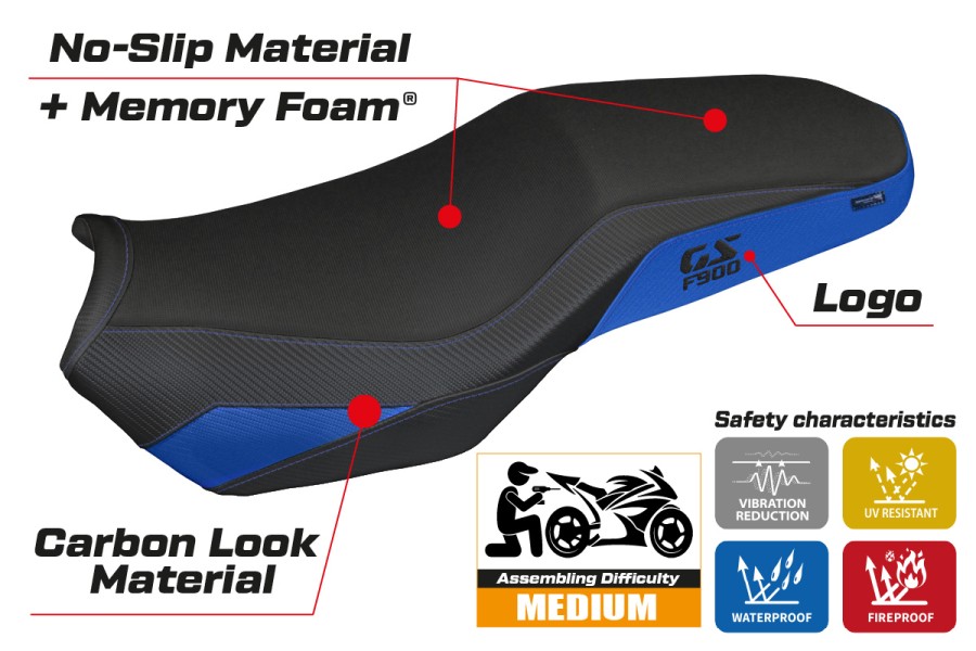 Housse de selle compatible - BMW F 900 GS Adventure 2025-2026 - mod Selb Comfort System