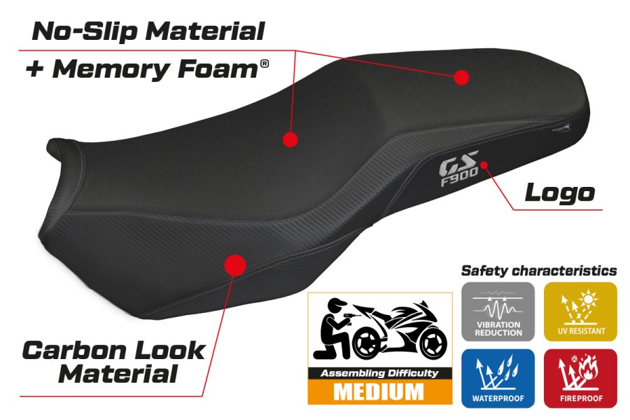 Funda de asiento compatible - BMW F 900 GS Adventure 2025-2026 - mod Selb Comfort System