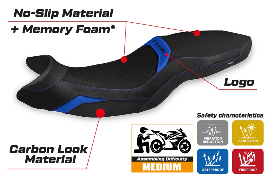 Rivestimento sella compatibile - BMW F 900 R 2019-2026 - mod Almaty Comfort System