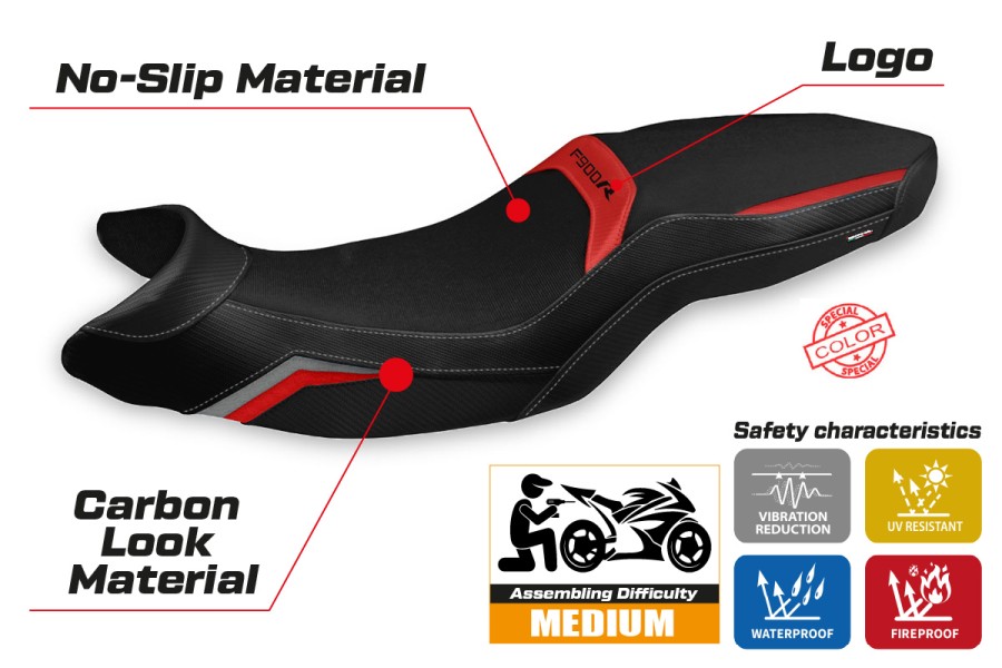 Rivestimento sella compatibile - BMW F 900 R  2019-2026 - mod Almaty Special Color Comfort System