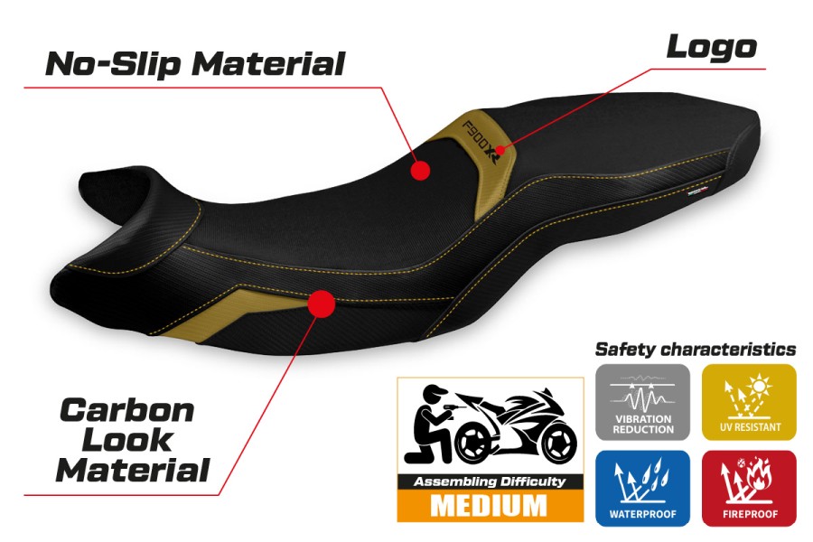Funda de asiento compatible - BMW F 900 XR 2019-2026 - mod Tartu Comfort System