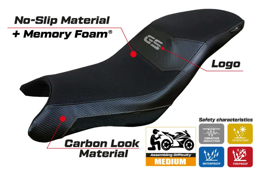 Housse de selle compatible - BMW G 310 GS 2017-2026 - mod Thiva Comfort System