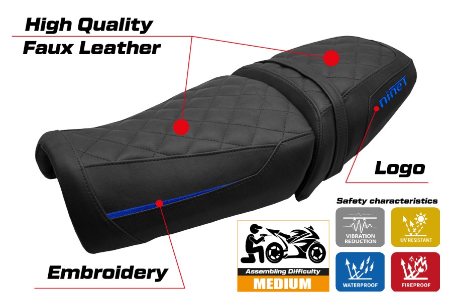 Seat cover compatible - BMW R12 NINE T 2025-2026 - mod Ninette
