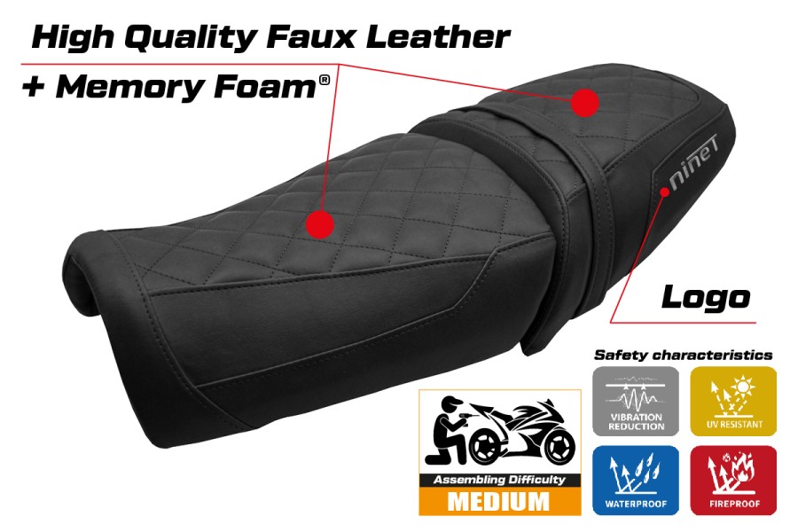 Funda de asiento compatible - BMW R12 NINE T 2025-2026 - mod Ninette Comfort System
