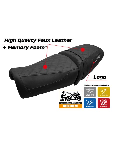 Housse de selle compatible - BMW R12 NINE T 2025 - mod Ninette Comfort System