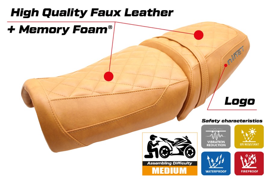 Funda de asiento compatible - BMW R12 NINE T 2025-2026 - mod Ninette Comfort System