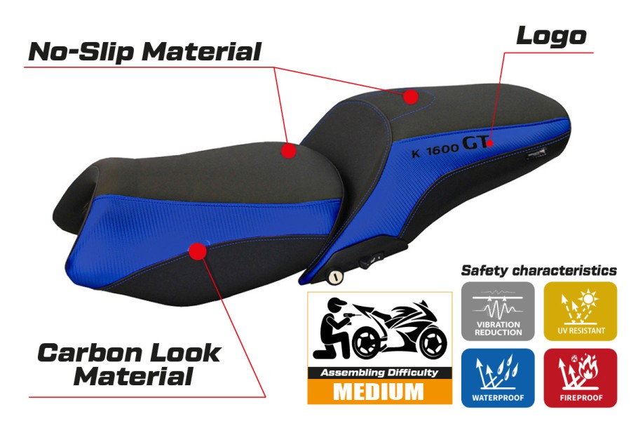 Sitzbezug kompatibel BMW K 1600 GT (10-22) Modell Tropea Color comfort system