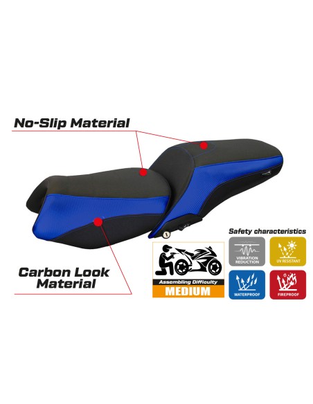 Funda de asiento compatible BMW K 1600 GT (10-22) modelo Tropea Colour comfort system