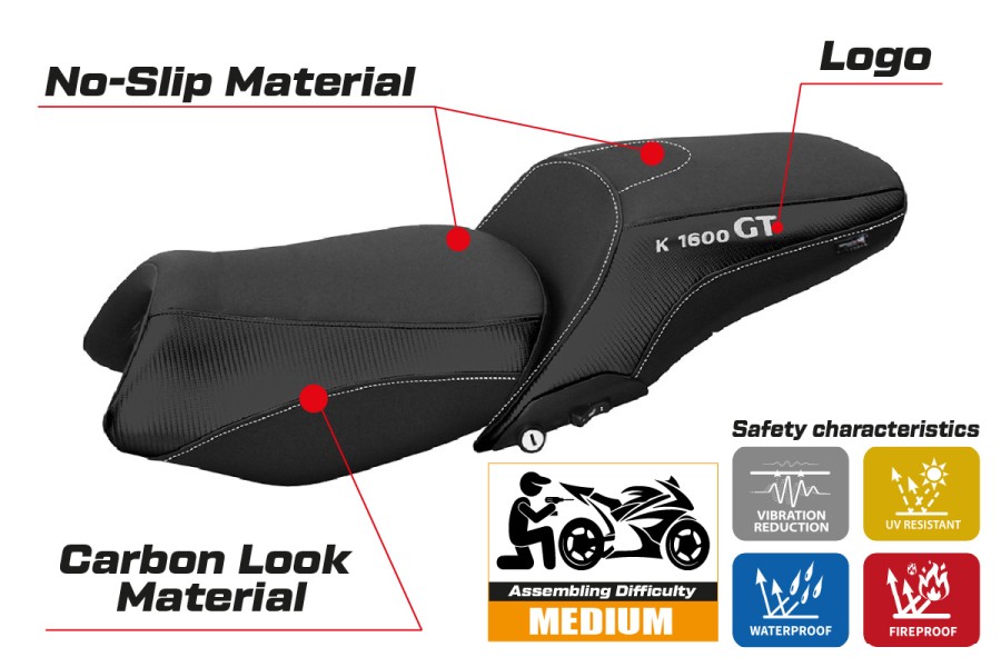 Rivestimento sella compatibile BMW K 1600 GT (10-22) modello Tropea Color comfort system