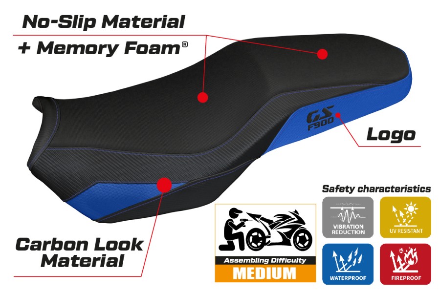 Housse de selle compatible - BMW F 900 GS Adventure 2025-2026 - Mod Selb Heating Comfort System