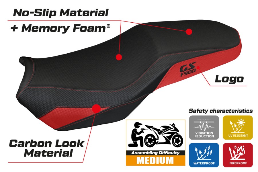 Funda de asiento compatible - BMW F 900 GS Adventure 2025-2026 - Mod Selb Heating Comfort System