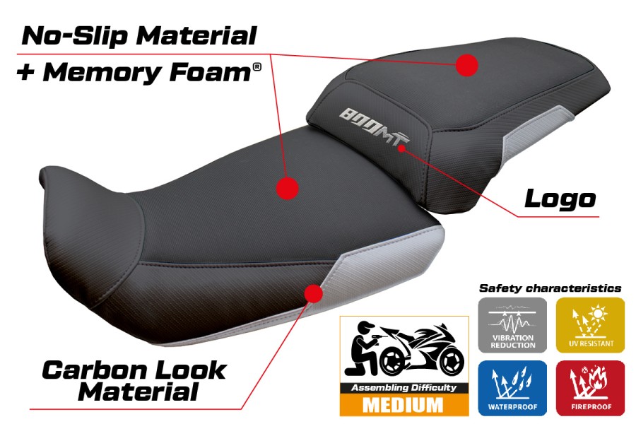 Rivestimento sella compatibile - CF Moto 800 MT Touring 2022-2026 - mod Fira Comfort System