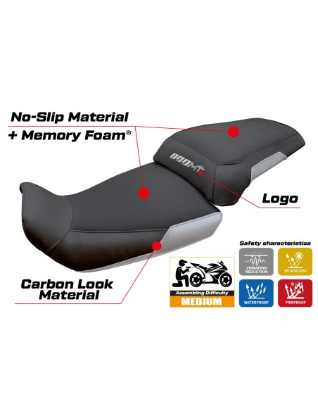 Housse de selle compatible - CF Moto 800 MT Touring 2022-2026 - mod Fira Comfort System