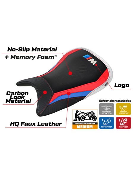 Funda de asiento compatible - BMW M 1000 R 2022-2025 - mod Nerja Comfort System