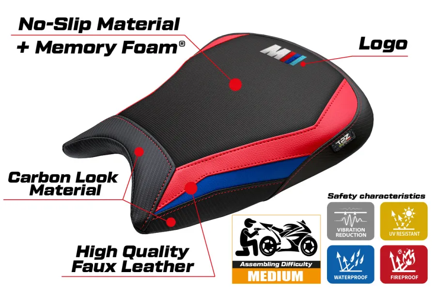 Housse de selle compatible - BMW M 1000 RR 2023-2026 - mod Melk Comfort System