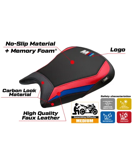 Housse de selle compatible - BMW M 1000 RR 2023-2026 - mod Melk Comfort System