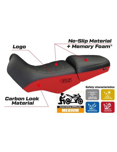 Housse de selle compatible - BMW R 1100/1150 GS 1994 - 2003 - mod Firenze Carbon Color Comfort System