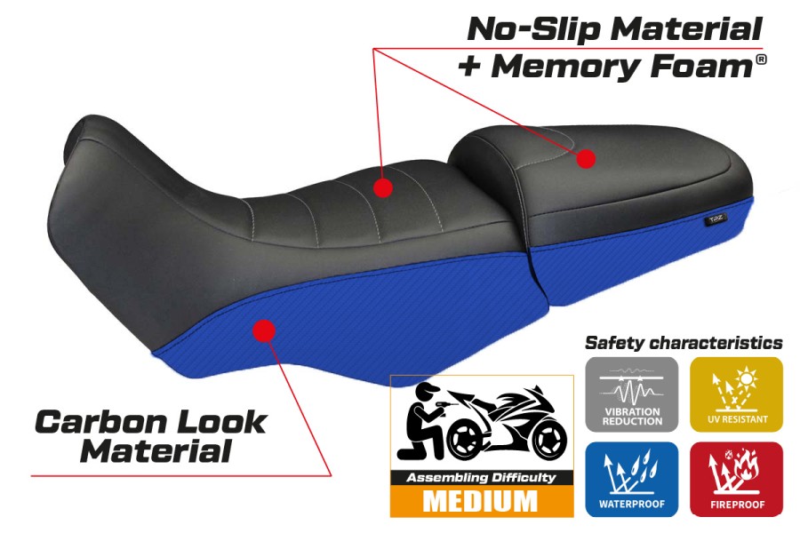 Sitzbezug kompatibel - BMW R 1100/1150 GS 1994 - 2003 - mod Firenze Carbon Color Comfort System