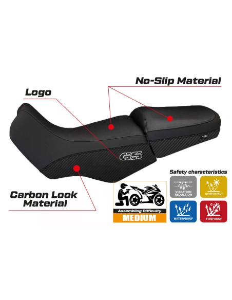 Rivestimento sella compatibile - BMW R 1100/1150 GS 1994 - 2003 - mod Livorno Carbon Color
