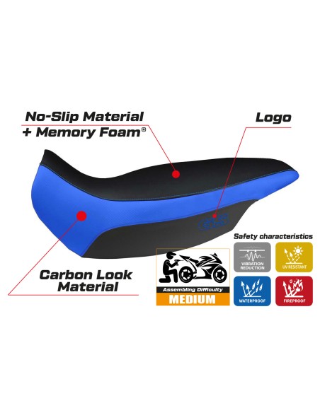 Funda de asiento compatible con BMW R 1150 GS Adventure (02-06) modelo Giarre comfort system