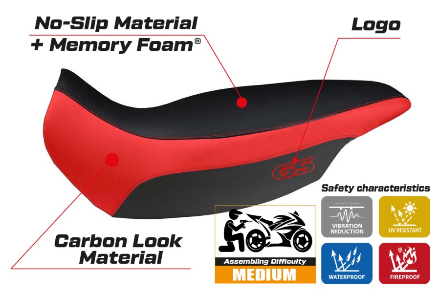 Rivestimento sella compatibile BMW R 1150 GS Adventure (02-06) modello Giarre comfort system