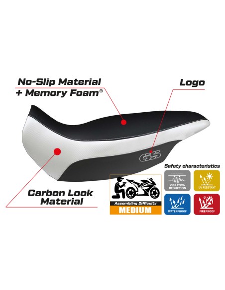 Housse de selle compatible BMW R 1150 GS Adventure (02-06) modèle Giarre comfort system