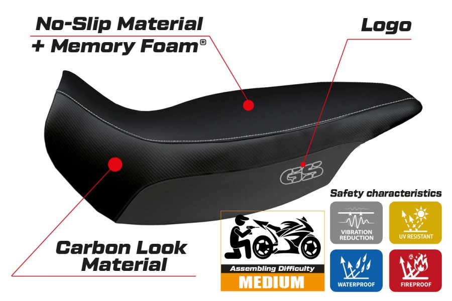 Rivestimento sella compatibile BMW R 1150 GS Adventure (02-06) modello Giarre comfort system