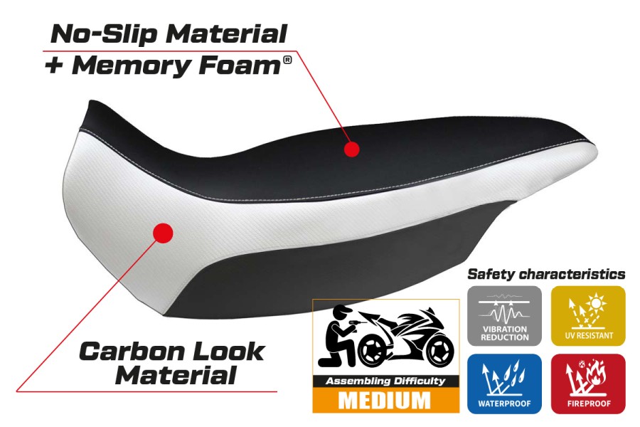 Funda de asiento compatible con BMW R 1150 GS Adventure (02-06) modelo Giarre comfort system