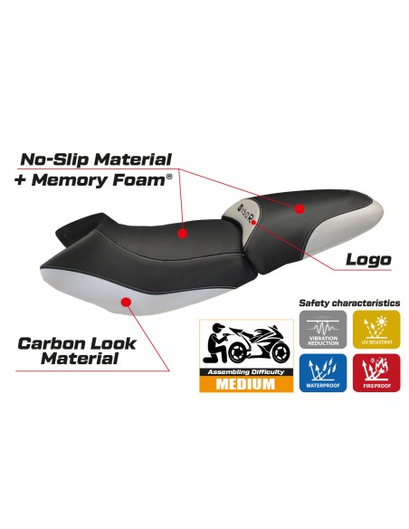 Sitzbezug kompatibel - BMW R 1150 R 2000-2007 - mod Massimo Carbon Color Comfort System