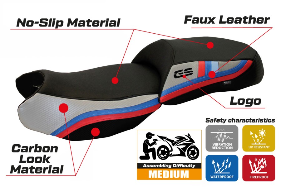 Sitzbezug passend für BMW R 1200 GS (13-18) Exklusives Jubiläumsmodell