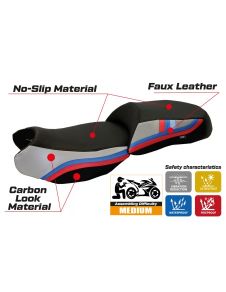 Housse de selle compatible BMW R 1200 GS (13-18) modèle exclusive Anniversary