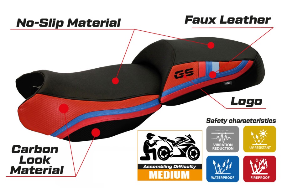 Sitzbezug passend für BMW R 1200 GS (13-18) Exklusives Jubiläumsmodell