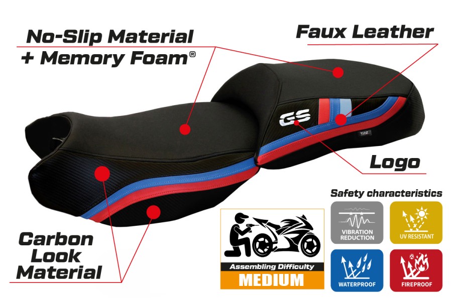 Rivestimento sella compatibile - BMW R 1200 GS 2013 - 2018 - mod Heating Comfort System