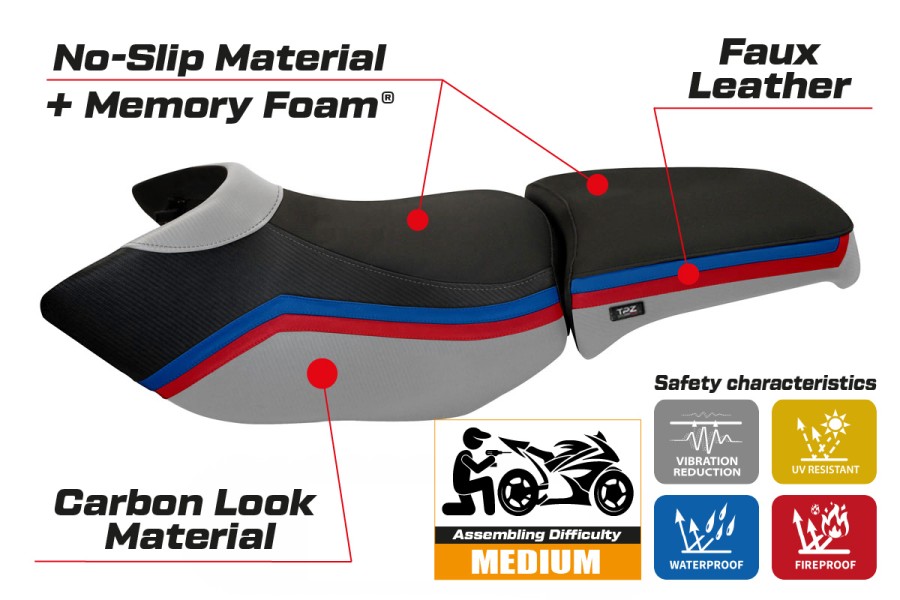 Seat cover compatible BMW R 1200 GS Adventure (06-12) Ionia 1 comfort system model