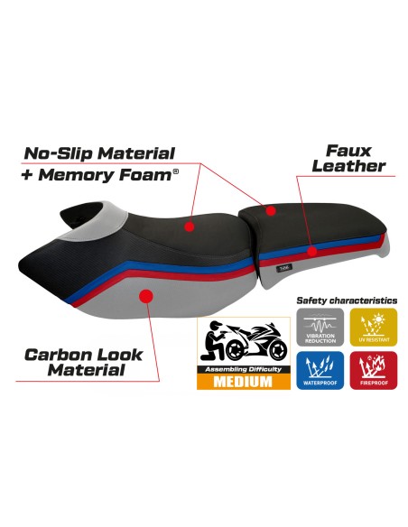 Housse de selle compatible BMW R 1200 GS Adventure (06-12) modèle Ionia 1 comfort system