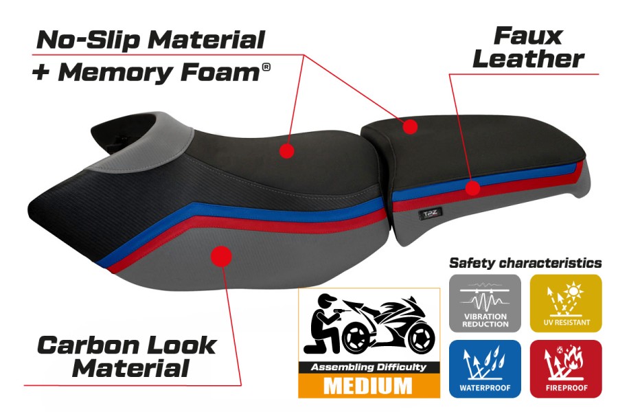 Rivestimento sella compatibile BMW R 1200 GS Adventure (06-12) modello Ionia 1 comfort system
