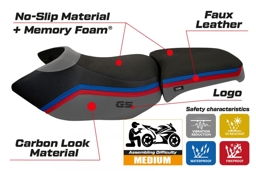 Rivestimento sella compatibile BMW R 1200 GS Adventure (06-12) modello Ionia 1 comfort system
