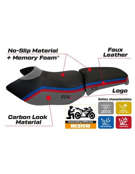 Seat cover compatible BMW R 1200 GS Adventure (06-12) Ionia 1 comfort system model