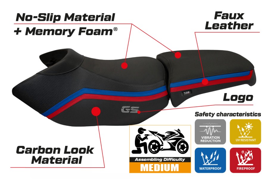 Seat cover compatible BMW R 1200 GS Adventure (06-12) Ionia 1 comfort system model