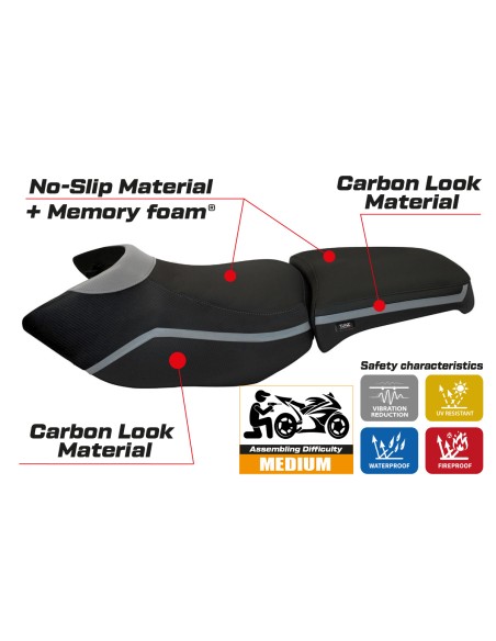 Funda de asiento compatible BMW R 1200 GS Adventure (06-12) modelo Ionia 4 comfort system