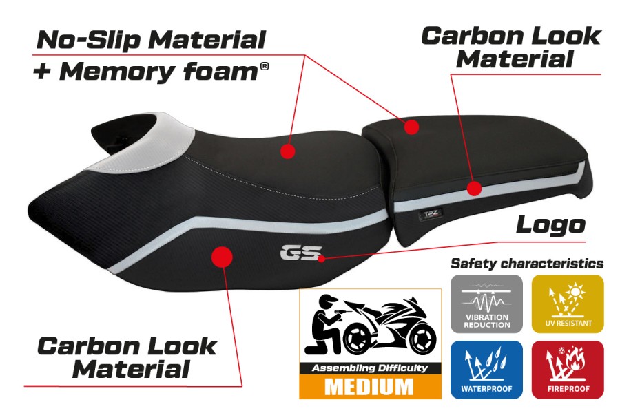 Seat cover compatible BMW R 1200 GS Adventure (06-12) Ionia 4 comfort system model