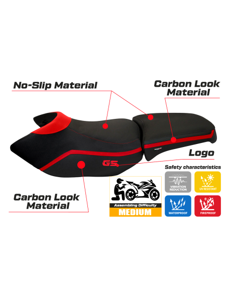 Sitzbezug kompatibel - BMW R 1200 GS Adventure 2006 - 2012 - mod Heating Comfort System